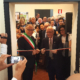 Taglio del nastro per l'inaugurazione della mostra di quadri donati dal Sig. Paglione nella foto insieme al Sindaco Mario Pupillo