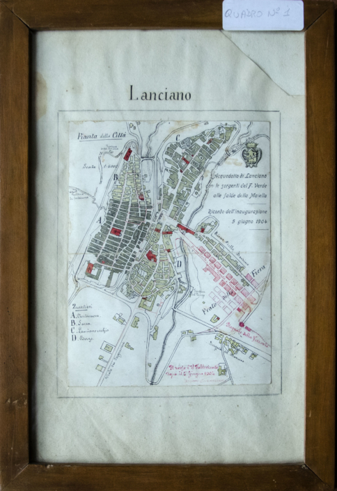 Antica mappa della città di Lanciano che fa parte del fondo Sargiacomo